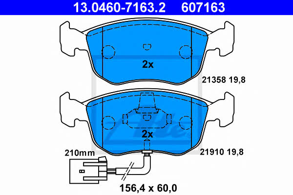 Ate 13.0460-7163.2 Brake Pad Set, disc brake 13046071632: Buy near me in Poland at 2407.PL - Good price!