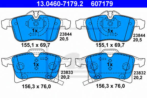 Ate 13.0460-7179.2 Klocki hamulcowe, zestaw 13046071792: Atrakcyjna cena w Polsce na 2407.PL - Zamów teraz!