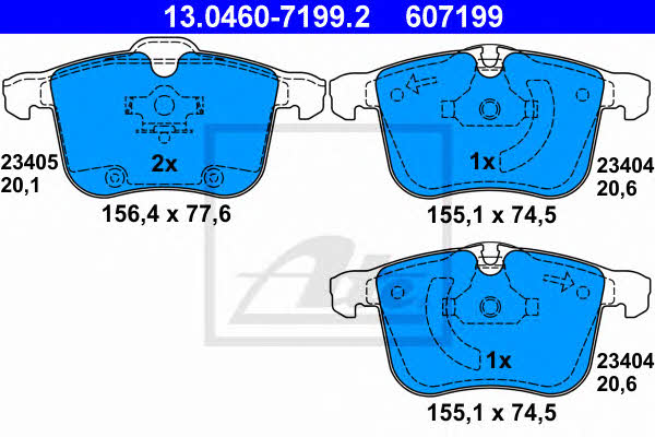 Ate Brake Pad Set, disc brake – price 218 PLN