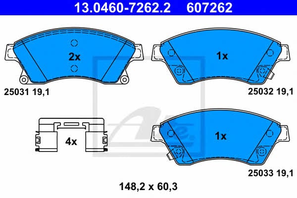 Ate Brake Pad Set, disc brake – price 233 PLN