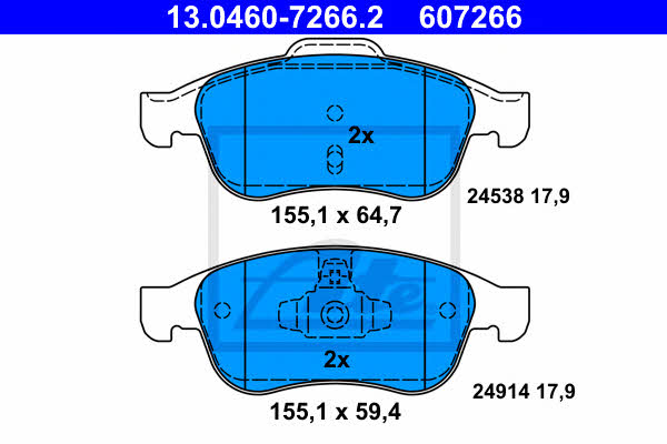 Ate Brake Pad Set, disc brake – price 173 PLN