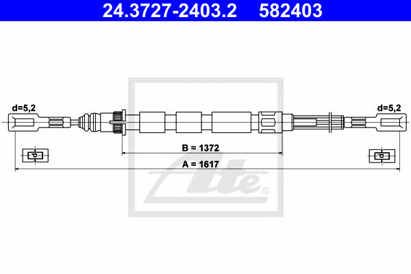 Ate 24.3727-2403.2 Cable Pull, parking brake 24372724032: Buy near me in Poland at 2407.PL - Good price!
