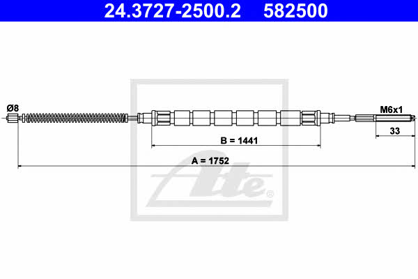 Ate 24.3727-2500.2 Cable Pull, parking brake 24372725002: Buy near me in Poland at 2407.PL - Good price!