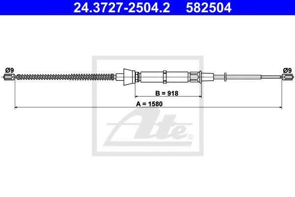 Ate 24.3727-2504.2 Cable Pull, parking brake 24372725042: Buy near me in Poland at 2407.PL - Good price!