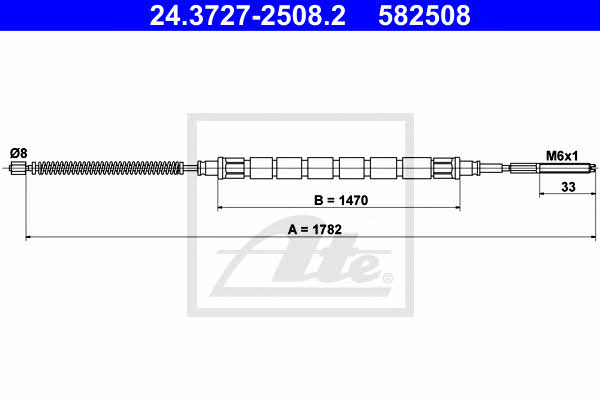 Ate 24.3727-2508.2 Cable Pull, parking brake 24372725082: Buy near me in Poland at 2407.PL - Good price!