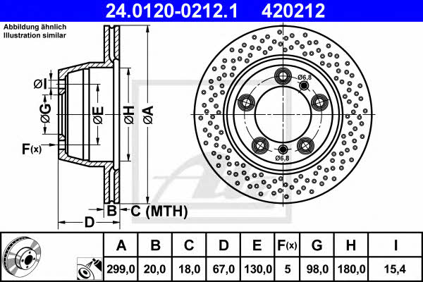 Ate 24.0120-0212.1 Rear ventilated brake disc 24012002121: Buy near me in Poland at 2407.PL - Good price!