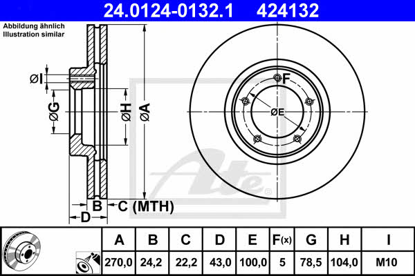 Ate 24.0124-0132.1 Тормозной диск передний вентилируемый 24012401321: Отличная цена - Купить в Польше на 2407.PL!