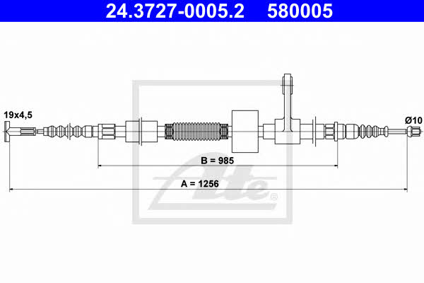 Ate 24.3727-0005.2 Parking brake cable left 24372700052: Buy near me at 2407.PL in Poland at an Affordable price!