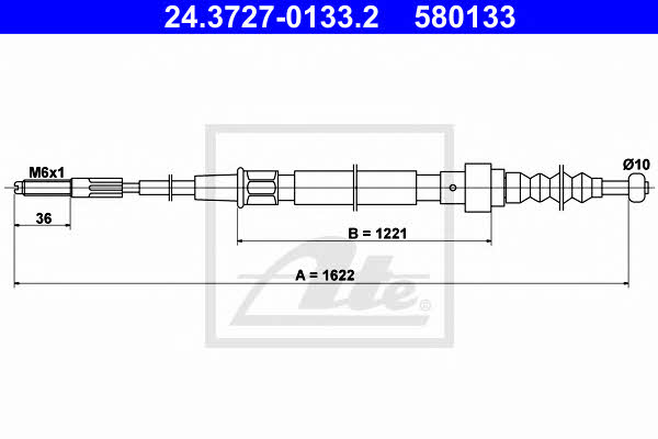 Ate 24.3727-0133.2 Cable Pull, parking brake 24372701332: Buy near me in Poland at 2407.PL - Good price!