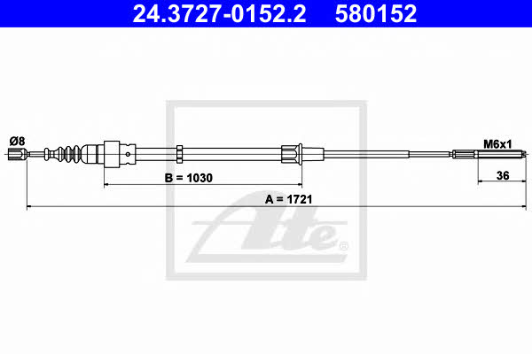 Ate 24.3727-0152.2 Cable Pull, parking brake 24372701522: Buy near me at 2407.PL in Poland at an Affordable price!