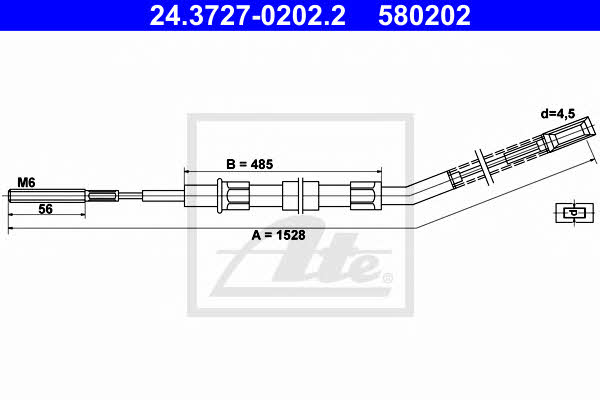 Ate 24.3727-0202.2 Cable Pull, parking brake 24372702022: Buy near me in Poland at 2407.PL - Good price!