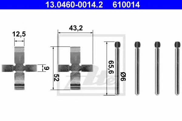 Ate 13.0460-0014.2 Mounting kit brake pads 13046000142: Buy near me in Poland at 2407.PL - Good price!