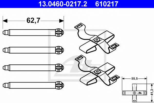 Ate 13.0460-0217.2 Mounting kit brake pads 13046002172: Buy near me in Poland at 2407.PL - Good price!