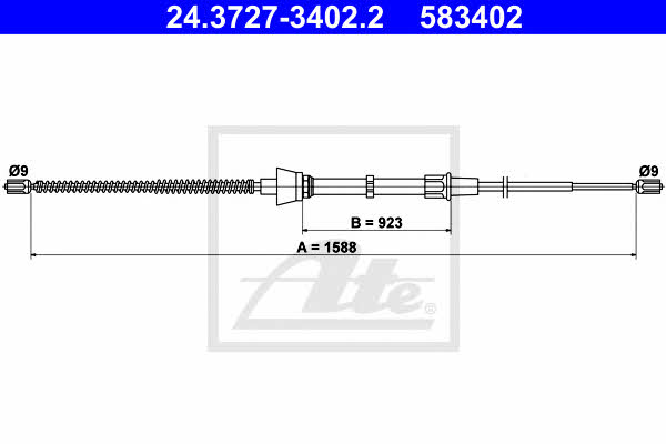 Ate 24.3727-3402.2 Cable Pull, parking brake 24372734022: Buy near me at 2407.PL in Poland at an Affordable price!