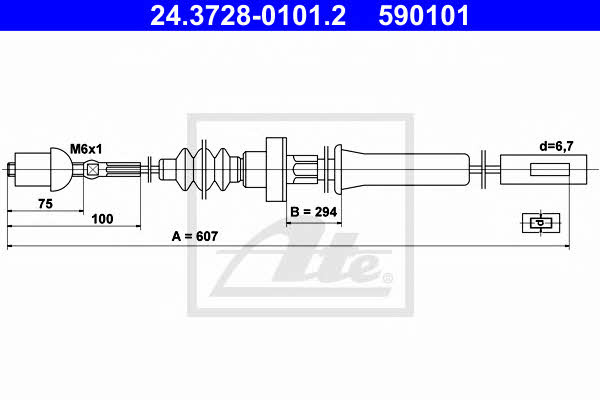 Ate 24.3728-0101.2 Clutch cable 24372801012: Buy near me at 2407.PL in Poland at an Affordable price!