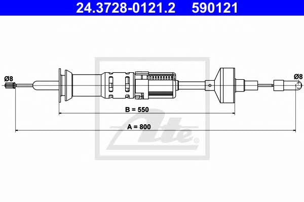 Ate 24.3728-0121.2 Clutch cable 24372801212: Buy near me in Poland at 2407.PL - Good price!