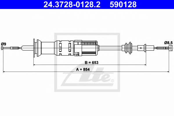 Ate 24.3728-0128.2 Clutch cable 24372801282: Buy near me at 2407.PL in Poland at an Affordable price!
