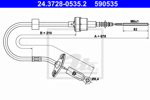 Ate 24.3728-0535.2 Clutch cable 24372805352: Buy near me in Poland at 2407.PL - Good price!