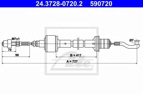 Ate 24.3728-0720.2 Clutch cable 24372807202: Buy near me at 2407.PL in Poland at an Affordable price!