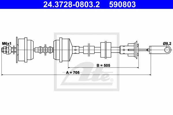 Ate 24.3728-0803.2 Clutch cable 24372808032: Buy near me in Poland at 2407.PL - Good price!