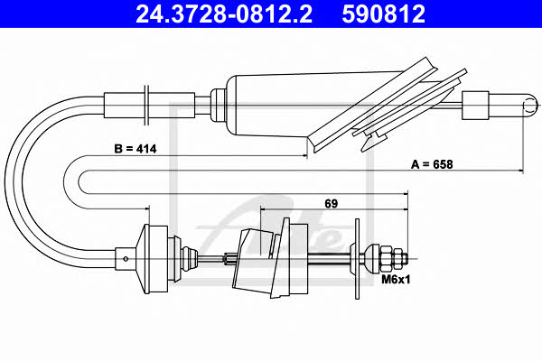 Ate 24.3728-0812.2 Clutch cable 24372808122: Buy near me in Poland at 2407.PL - Good price!