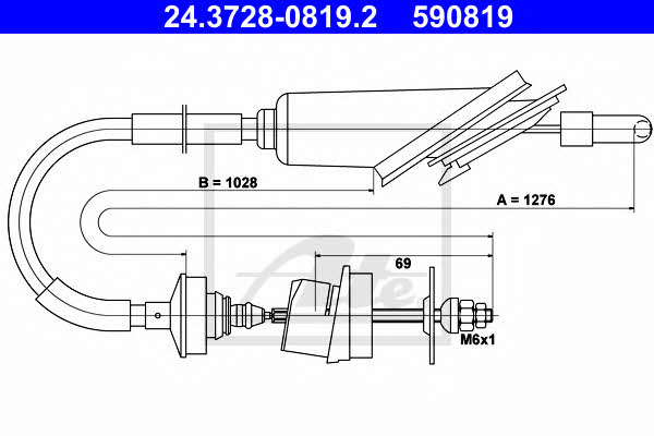 Ate 24.3728-0819.2 Clutch cable 24372808192: Buy near me at 2407.PL in Poland at an Affordable price!