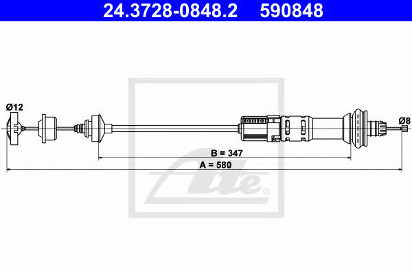 Ate 24.3728-0848.2 Clutch cable 24372808482: Buy near me in Poland at 2407.PL - Good price!