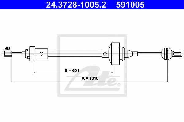 Ate 24.3728-1005.2 Clutch cable 24372810052: Buy near me at 2407.PL in Poland at an Affordable price!