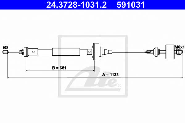 Ate 24.3728-1031.2 Clutch cable 24372810312: Buy near me in Poland at 2407.PL - Good price!
