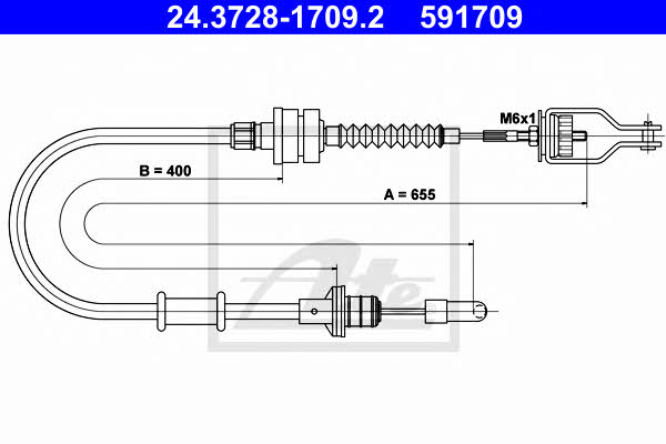 Ate 24.3728-1709.2 Трос сцепления 24372817092: Отличная цена - Купить в Польше на 2407.PL!