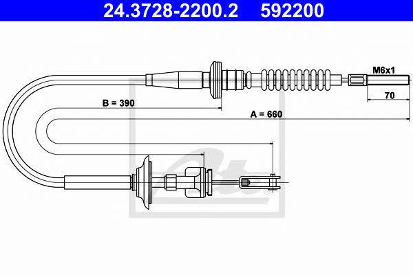 Ate 24.3728-2200.2 Clutch cable 24372822002: Buy near me in Poland at 2407.PL - Good price!