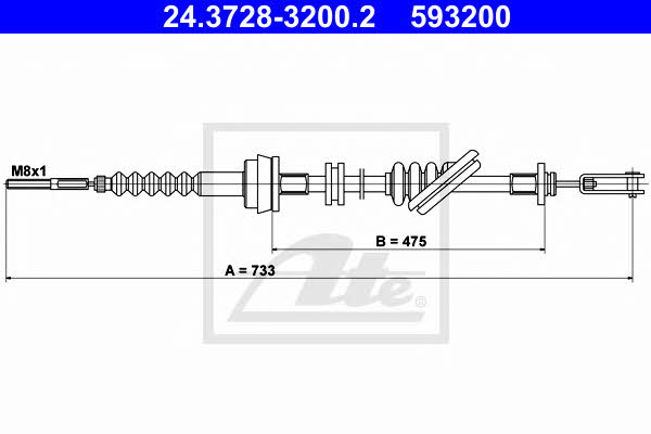 Ate 24.3728-3200.2 Clutch cable 24372832002: Buy near me in Poland at 2407.PL - Good price!