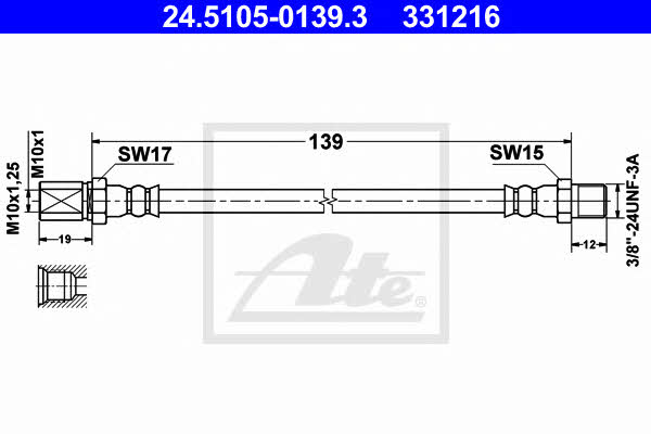 Ate 24.5105-0139.3 Bremsschlauch 24510501393: Kaufen Sie zu einem guten Preis in Polen bei 2407.PL!