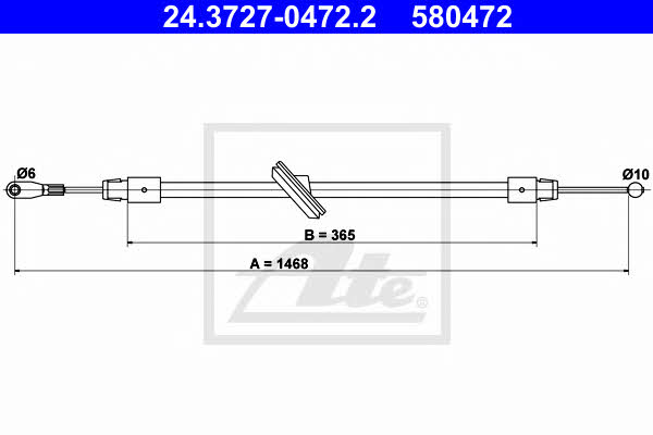 Ate 24.3727-0472.2 Cable Pull, parking brake 24372704722: Buy near me in Poland at 2407.PL - Good price!