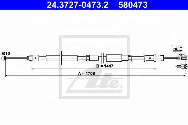 Ate 24.3727-0473.2 Cable Pull, parking brake 24372704732: Buy near me at 2407.PL in Poland at an Affordable price!