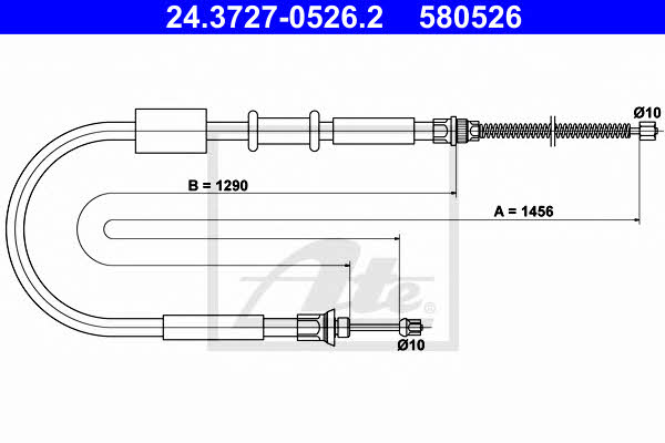 Ate 24.3727-0526.2 Parking brake cable left 24372705262: Buy near me in Poland at 2407.PL - Good price!