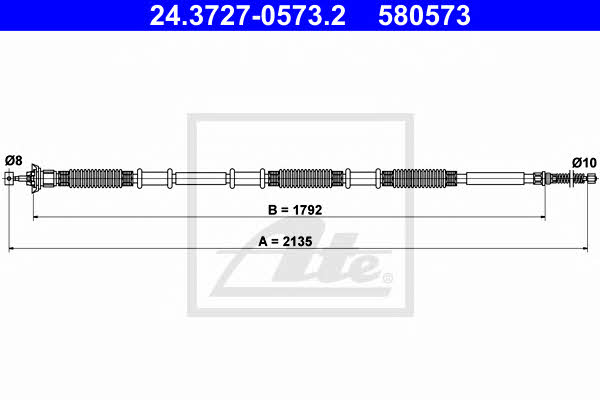 Ate 24.3727-0573.2 Cable Pull, parking brake 24372705732: Buy near me in Poland at 2407.PL - Good price!