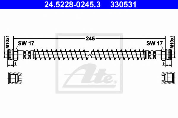Ate 24.5228-0245.3 Brake Hose 24522802453: Buy near me at 2407.PL in Poland at an Affordable price!