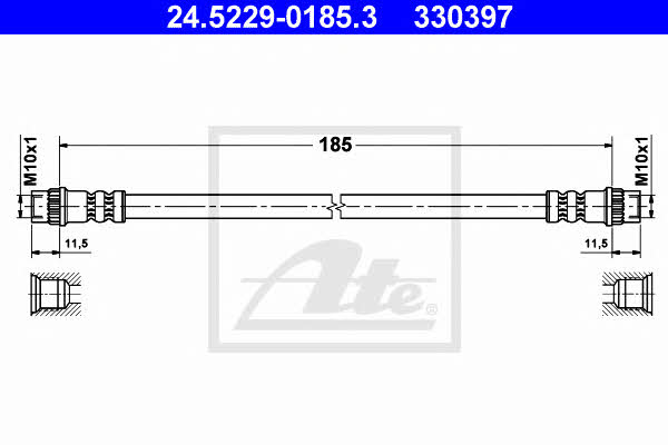 Ate 24.5229-0185.3 Brake Hose 24522901853: Buy near me in Poland at 2407.PL - Good price!