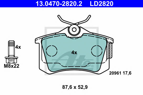 Ate ATE CERAMIC disc brake pads, set – price 154 PLN