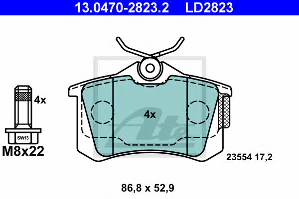 Ate 13.0470-2823.2 ATE CERAMIC disc brake pads, set 13047028232: Buy near me in Poland at 2407.PL - Good price!