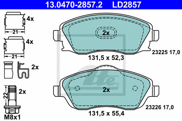 Ate ATE CERAMIC disc brake pads, set – price 223 PLN