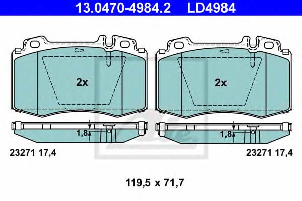 Ate 13.0470-4984.2 ATE CERAMIC disc brake pads, set 13047049842: Buy near me in Poland at 2407.PL - Good price!