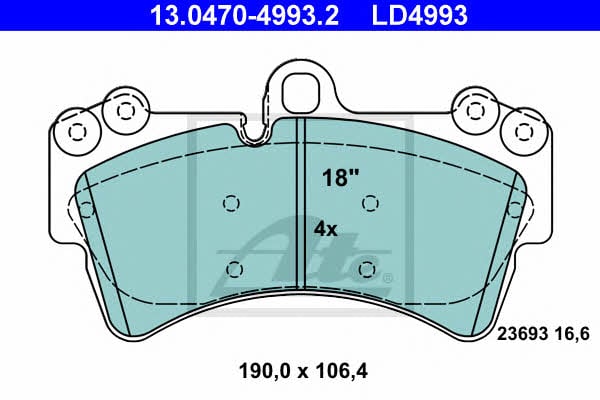 Ate 13.0470-4993.2 ATE CERAMIC disc brake pads, set 13047049932: Buy near me in Poland at 2407.PL - Good price!