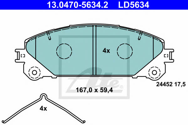Ate 13.0470-5634.2 ATE CERAMIC disc brake pads, set 13047056342: Buy near me in Poland at 2407.PL - Good price!