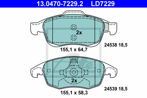 Ate 13.0470-7229.2 ATE CERAMIC disc brake pads, set 13047072292: Buy near me in Poland at 2407.PL - Good price!