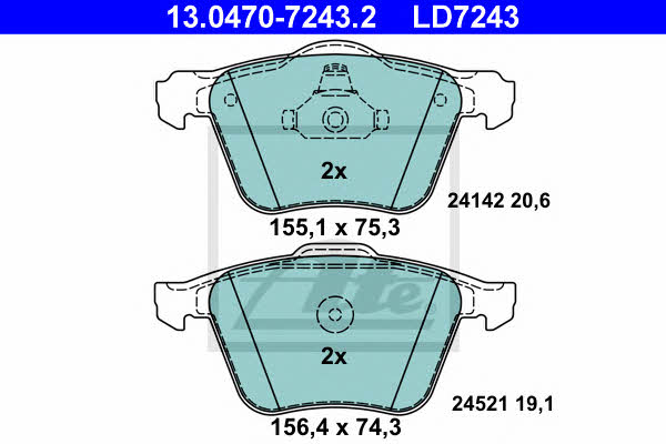 Ate ATE CERAMIC disc brake pads, set – price 347 PLN