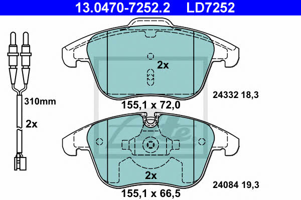 Ate 13.0470-7252.2 ATE CERAMIC disc brake pads, set 13047072522: Buy near me in Poland at 2407.PL - Good price!