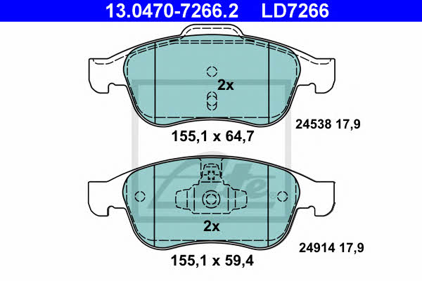 Ate ATE CERAMIC disc brake pads, set – price 261 PLN