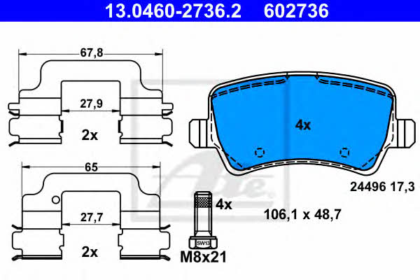 Ate Brake Pad Set, disc brake – price 189 PLN
